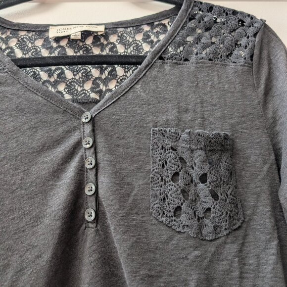 Jones New York Large Black Knit Top - Picture 4 of 12